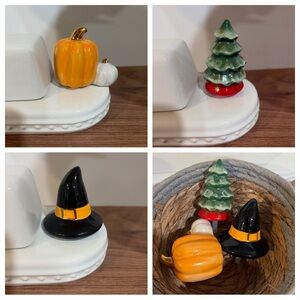 Nora Fleming Mini Lot of 3 Christmas Tree, Witch Hat, Pumpkin Seasonal Charms